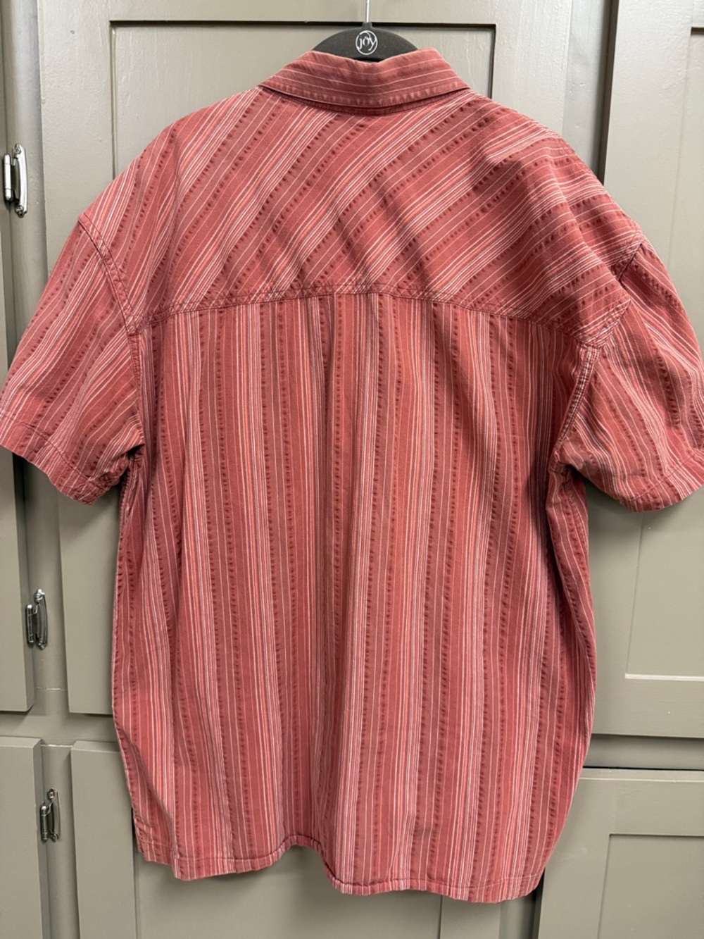 Magellan Outdoors Men's Striped Rust Short-Sleeve Button-Down Shirt 100% Cotton - Picture 4 of 4